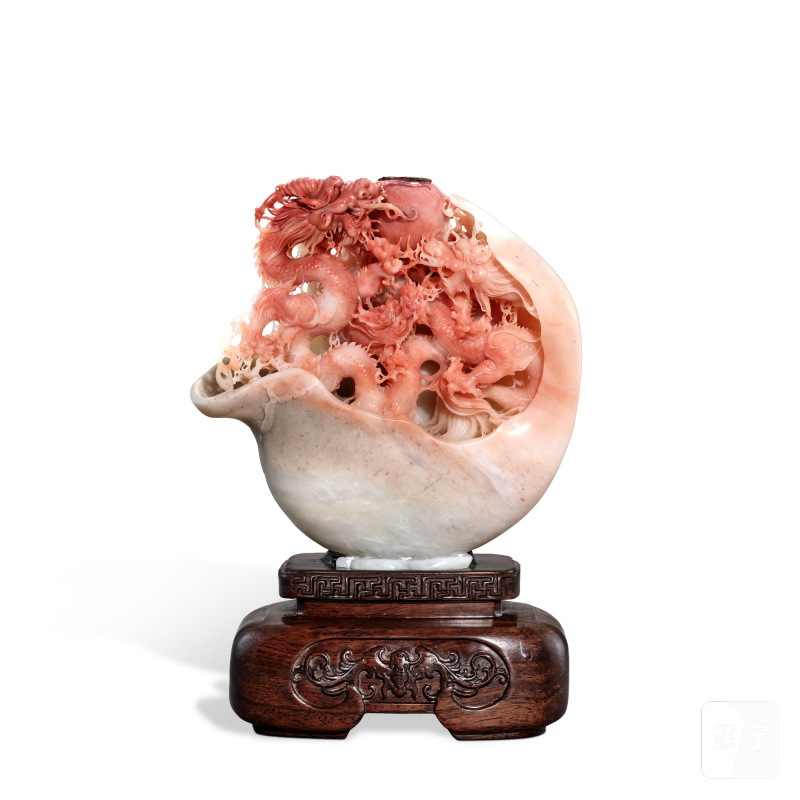 A soapstone 'dragon' sculpture | 壽山石「龍騰盛世」擺件